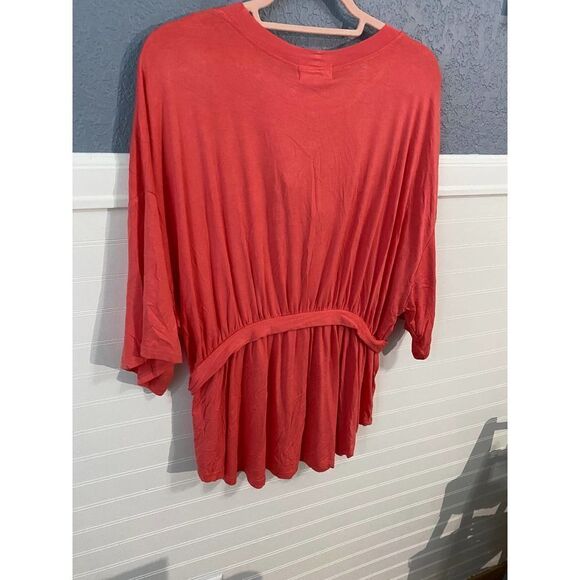 Melloday Red 3/4 Sleeve Tie Blouse - Picture 5 of 8